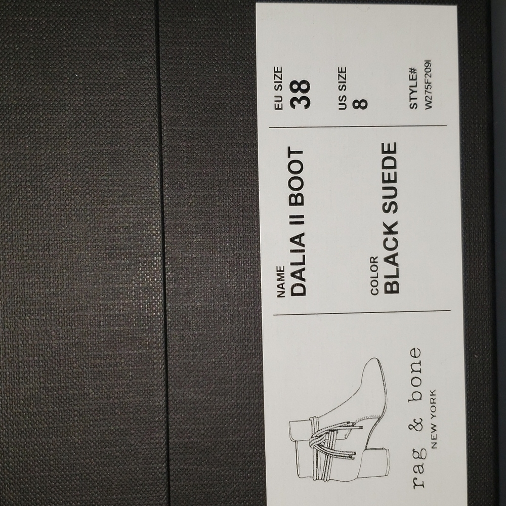 Rag & Bone Dalia ll Black Suede Boot 8 nwt - Picture 4 of 4